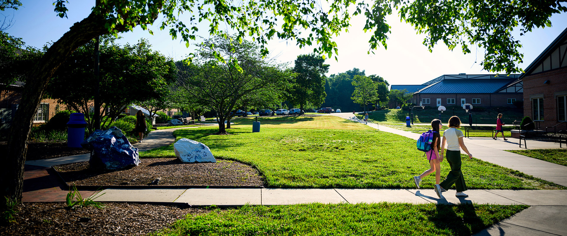 Sidewalks and quad outdoor area on the campus