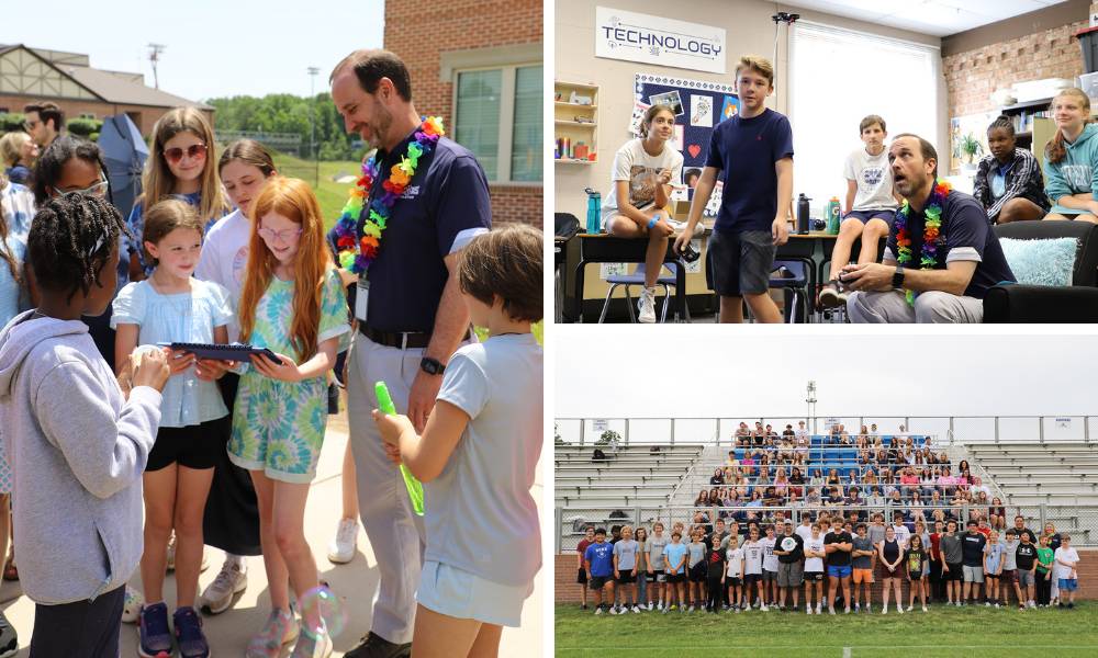 Students celebrate Cobb Atkinson during Mr. Atkinson Day